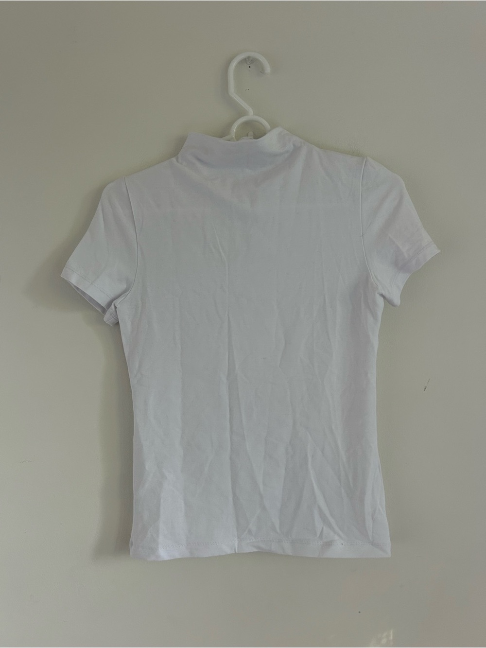 Madewell Women's White Short Sleeve Mock Neck Top